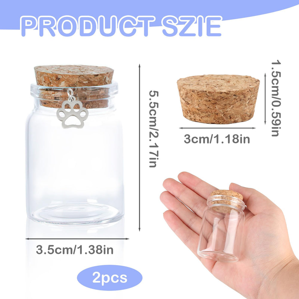 Duoxiate paw print charm stainless-steel complements the bottle, a heartfelt remembrance