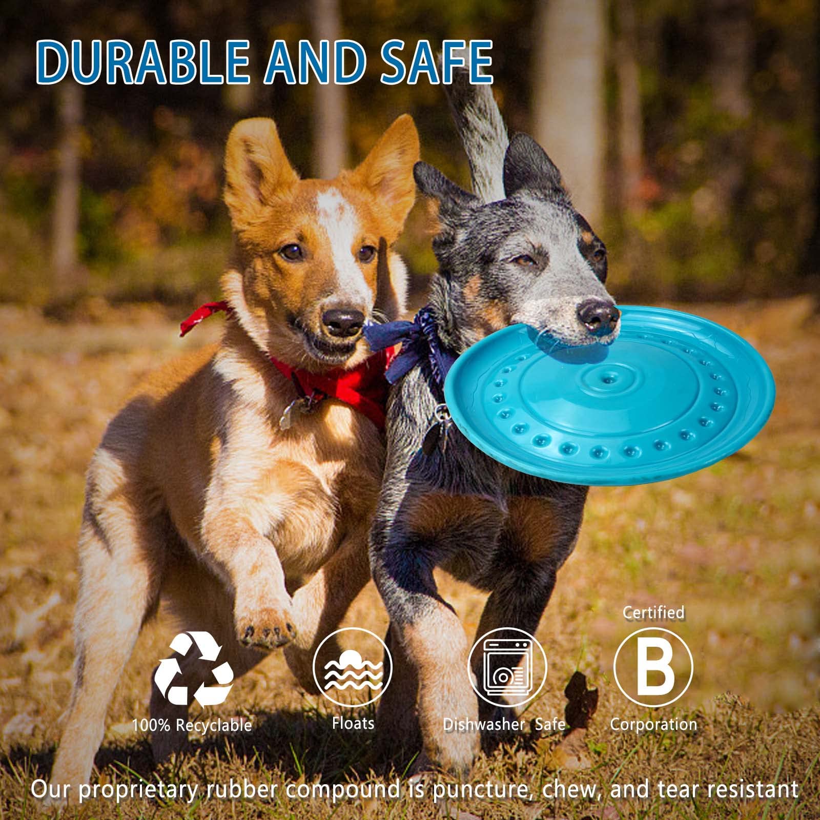 Durable Big Dog Toys bite-resistant disc for tough chewers during play.