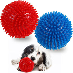 Durable-squeaky-dog-balls closeup shows high-quality TPR material for strong chewers.