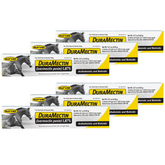 Duramectin paste box front demonstrates reliable equine deworming packaging.