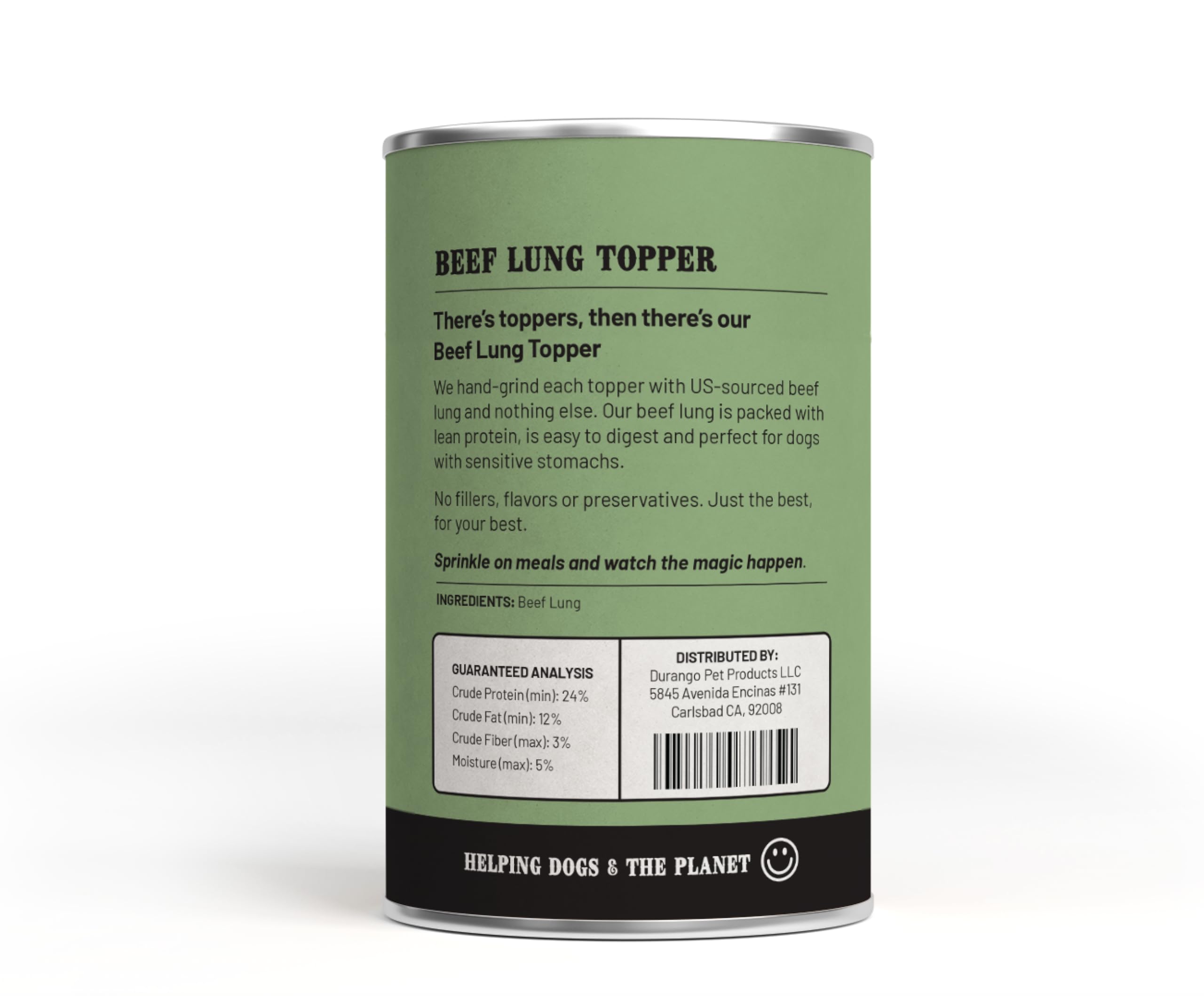 Durango dog food topper scoop over kibble demonstrates easy meal enhancement