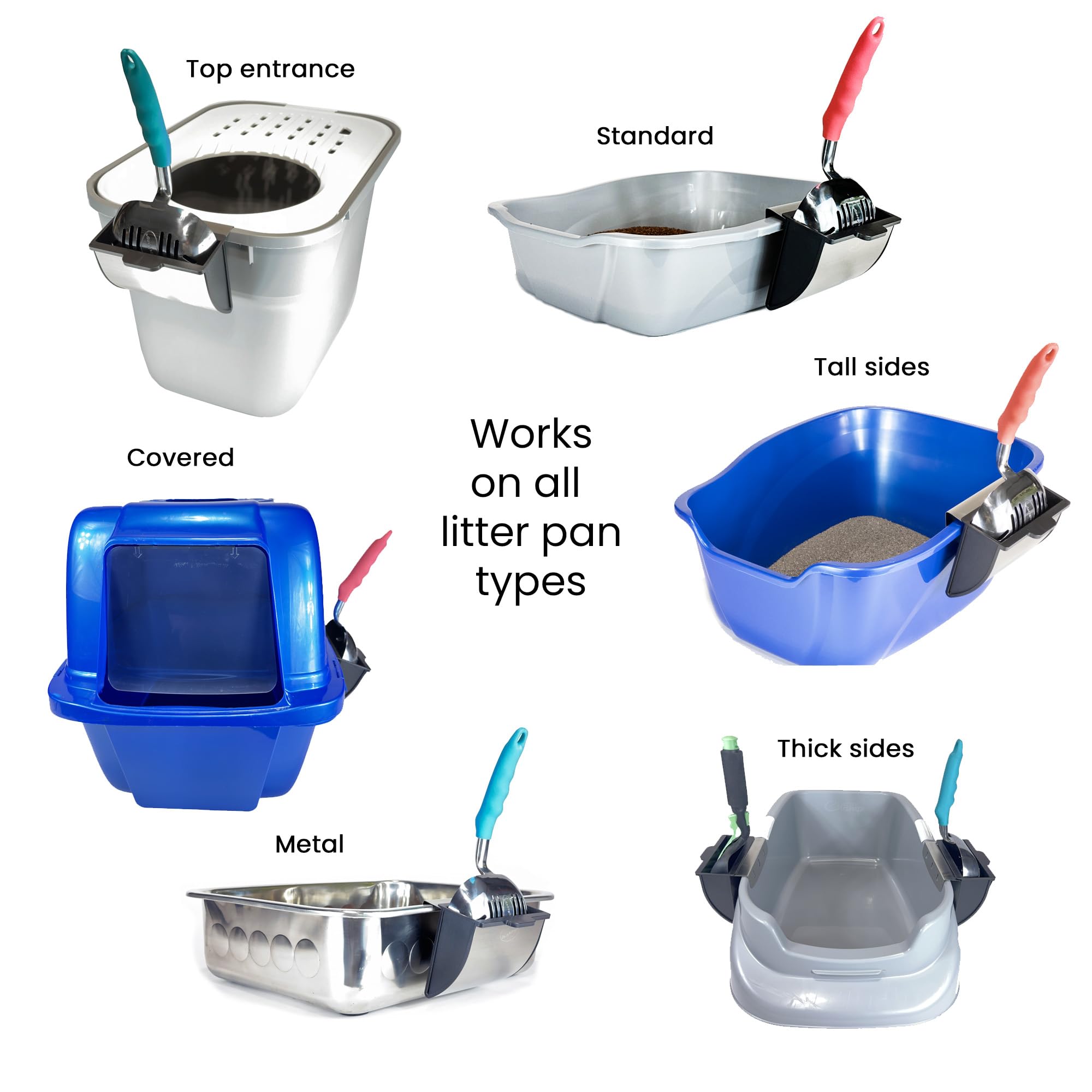 DuraScoop wall-mount scoop holder secures placement for easy access.