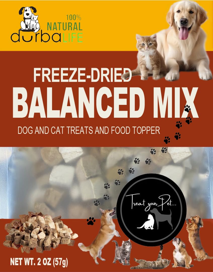 DurbaLife freeze-dried duck-chicken balanced pack—protein-rich snack for cats and dogs