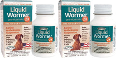 Durvet 2X Liquid Wormer bottle front for dogs supports parasite control.