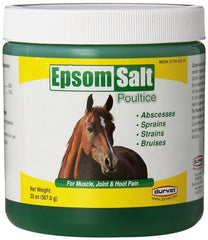 Durvet Epsom Salt Poultice 20oz with easy-apply formula for strain and bruising relief in animals
