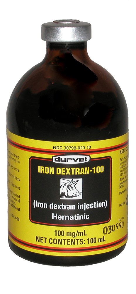Durvet Iron Dextran 2251030 product photo highlighting compact packaging and USA-made quality.