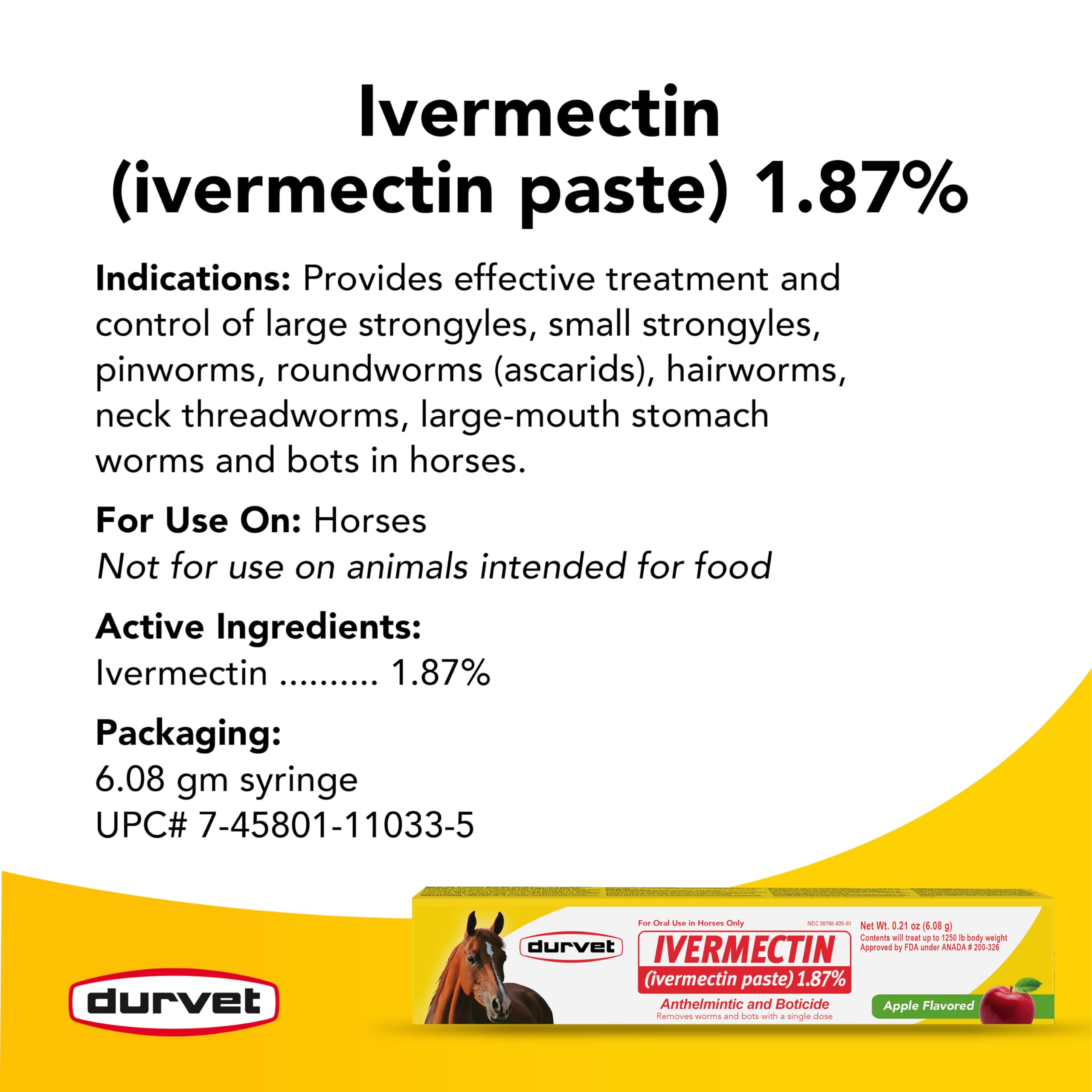 Three-count pack of Durvet Ivermectin Paste for routine horse deworming.