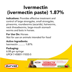 Three-count pack of Durvet Ivermectin Paste for routine horse deworming.