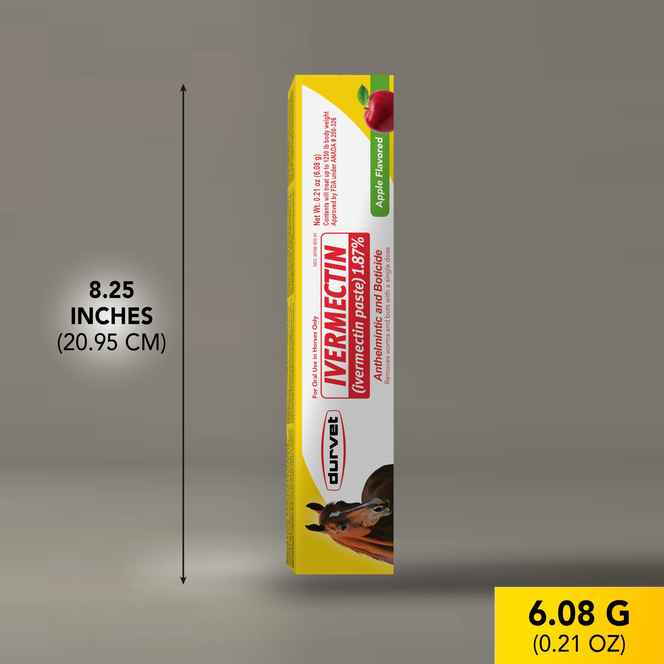 Durvet Ivermectin Paste apple flavor label for easy administration.