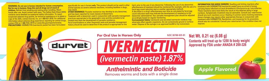 Durvet Ivermectin Paste horse wormer packaging, ready-to-use dosing for a reliable deworming routine