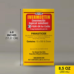 Durvet Ivermectin Pour-On packaging aids storage and handling