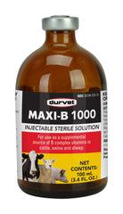 Durvet Maxi-B 1000 bottle offers potential pain support for aging dogs.