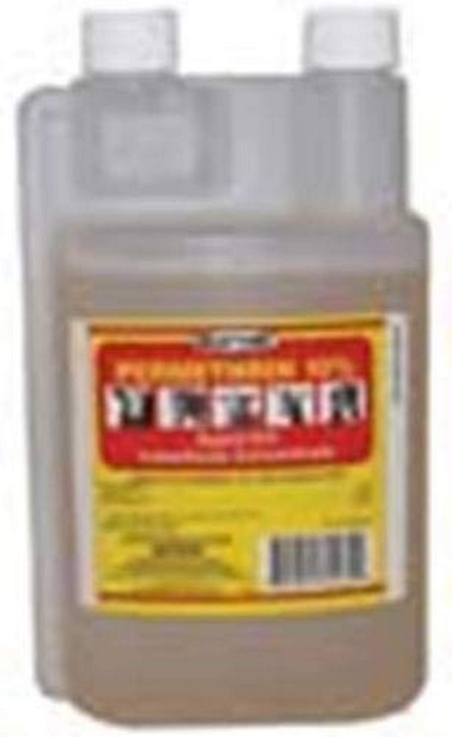 Durvet permethrin EC 10% concentrate label graphic communicates usage and safety notes.