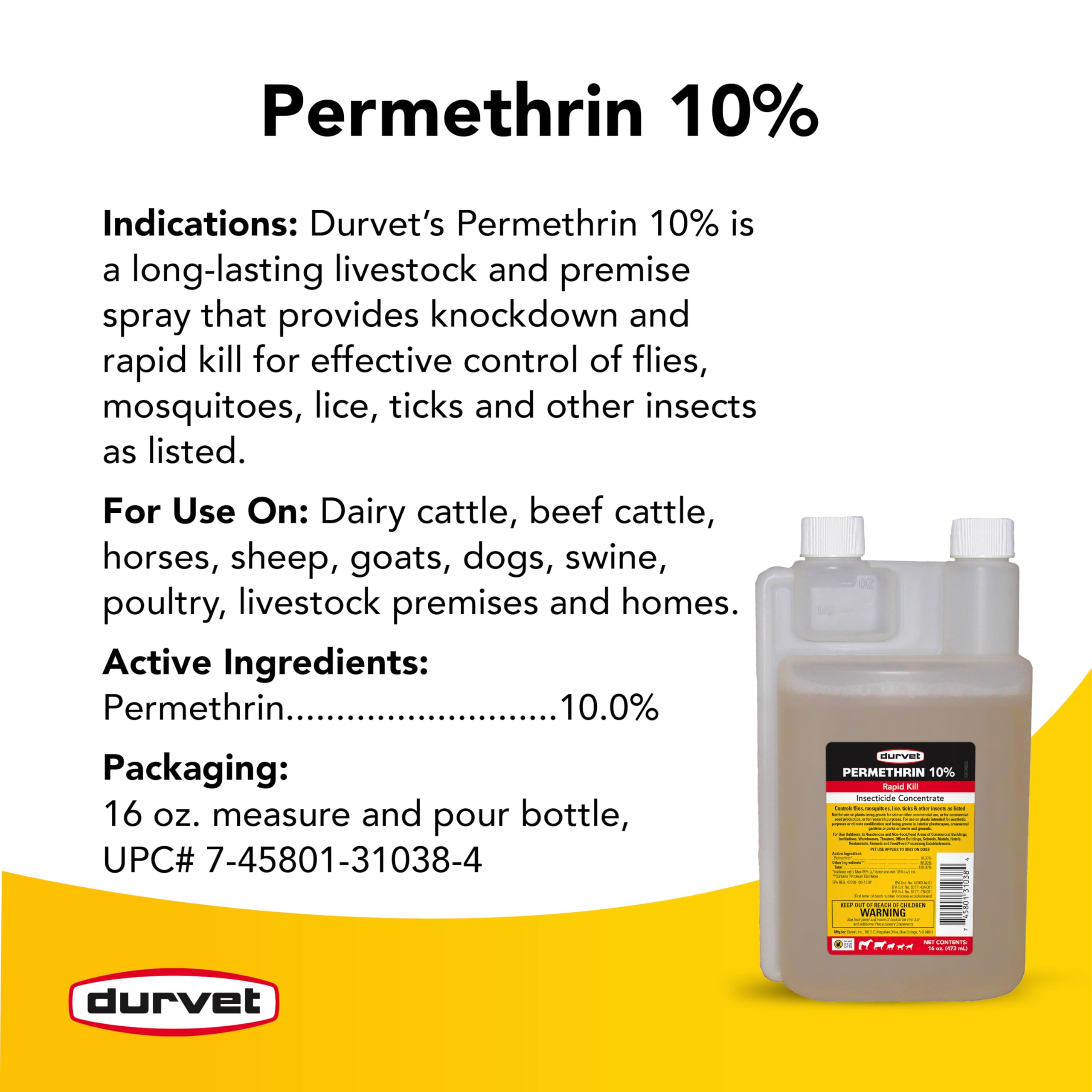 Durvet Permethrin EC 10% applied on a dog for pest protection