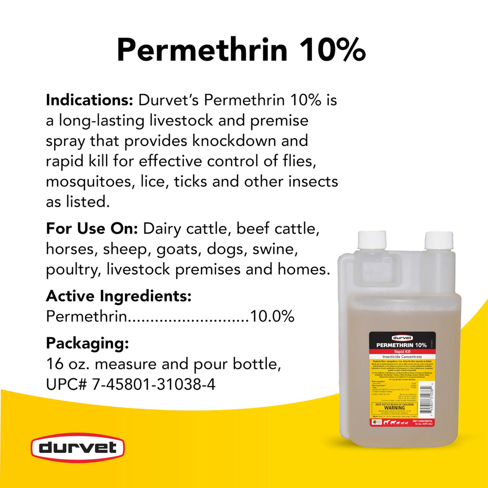 Durvet Permethrin EC 10% applied on a dog for pest protection