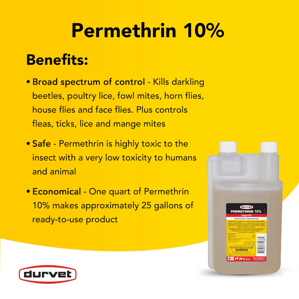 Durvet Permethrin EC 10% safety label detail for safety awareness