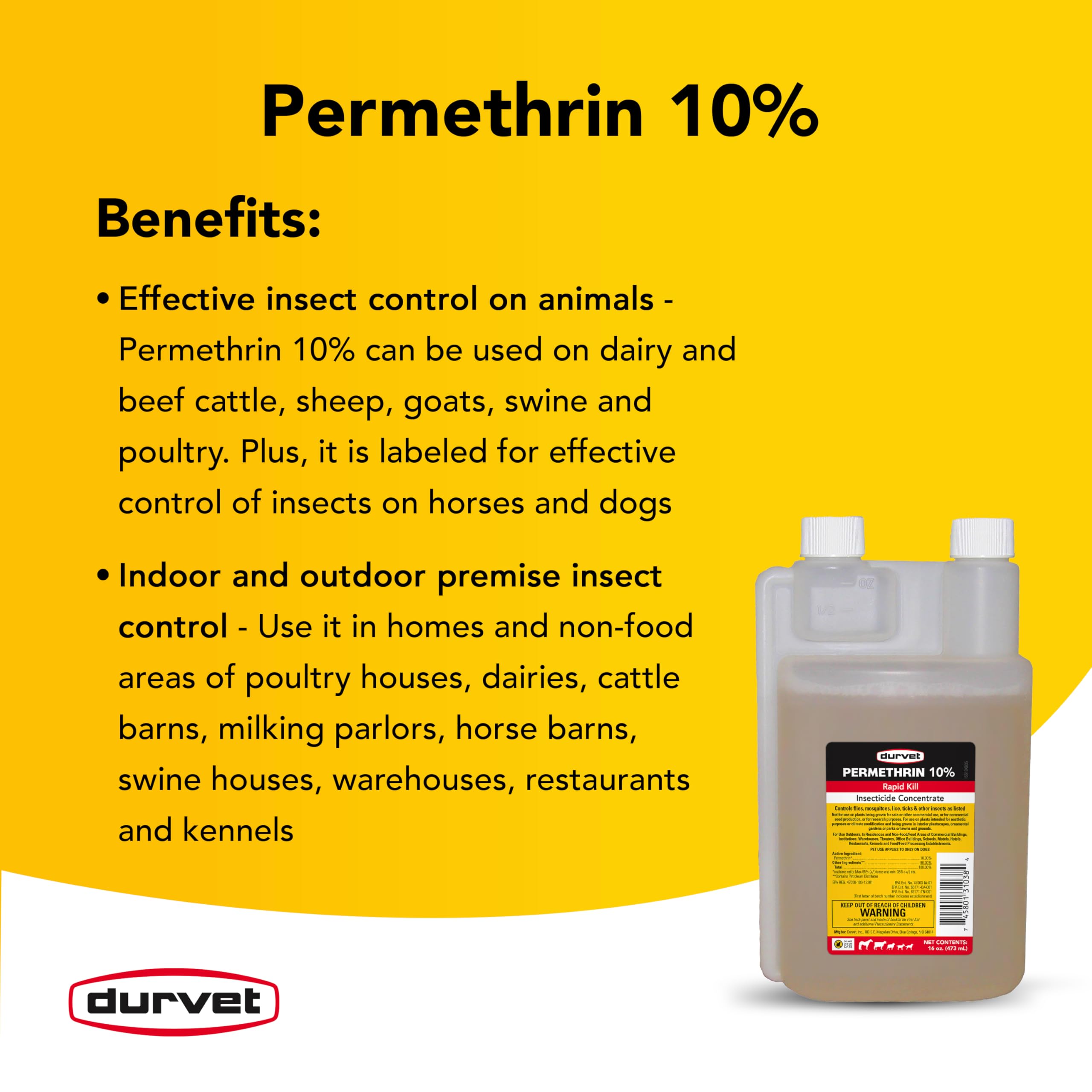 Durvet Permethrin EC 10% US-made emblem signals trusted quality