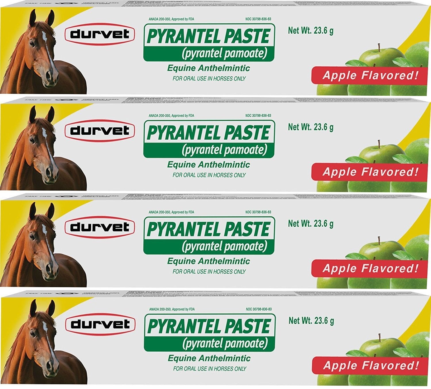 Durvet Pyrantel Paste Apple Flavor tube for easy equine deworming and parasite control
