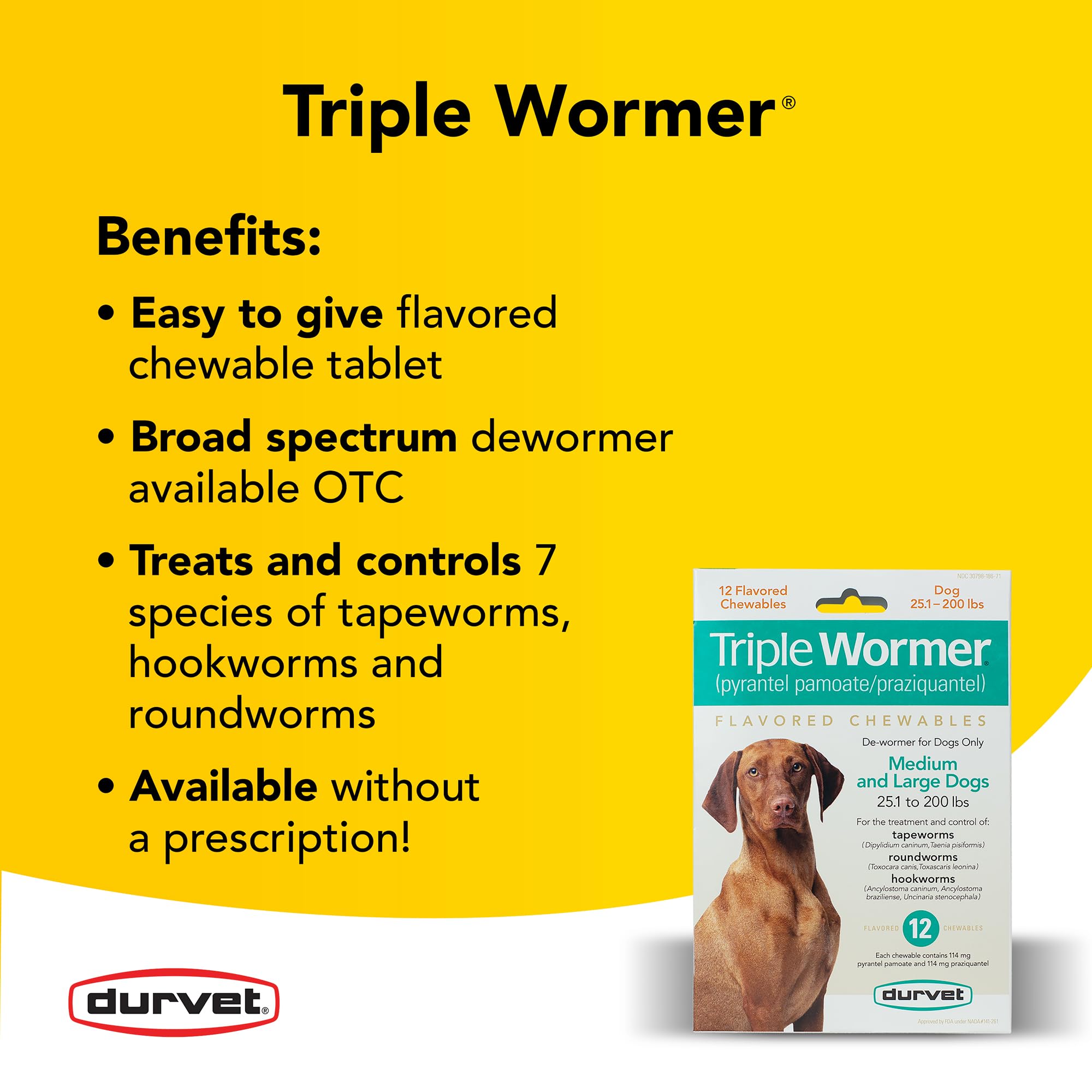 Durvet Triple Wormer tablets closeup for easy administration