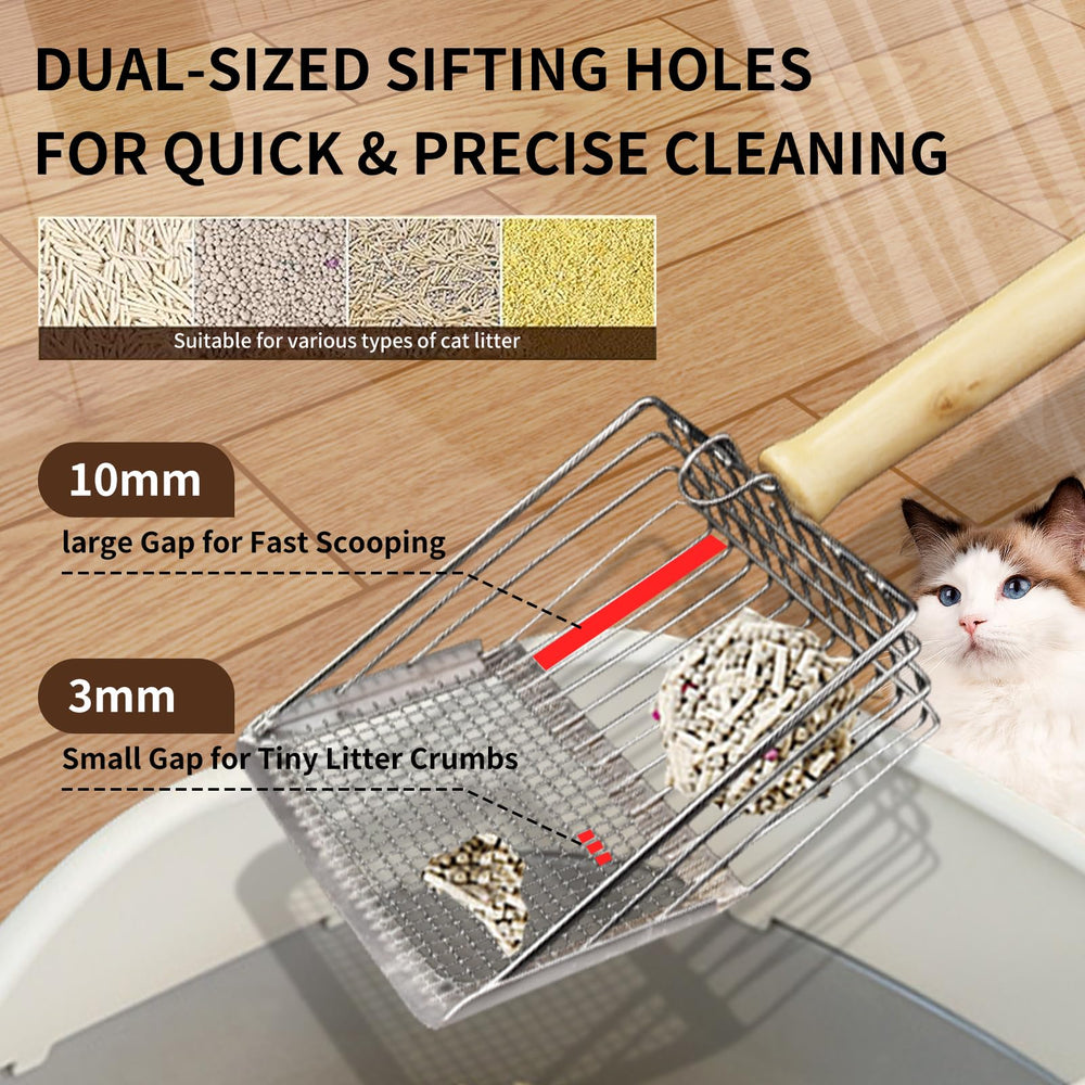 DUSTNIX 16x13cm sifting surface handles large clumps.