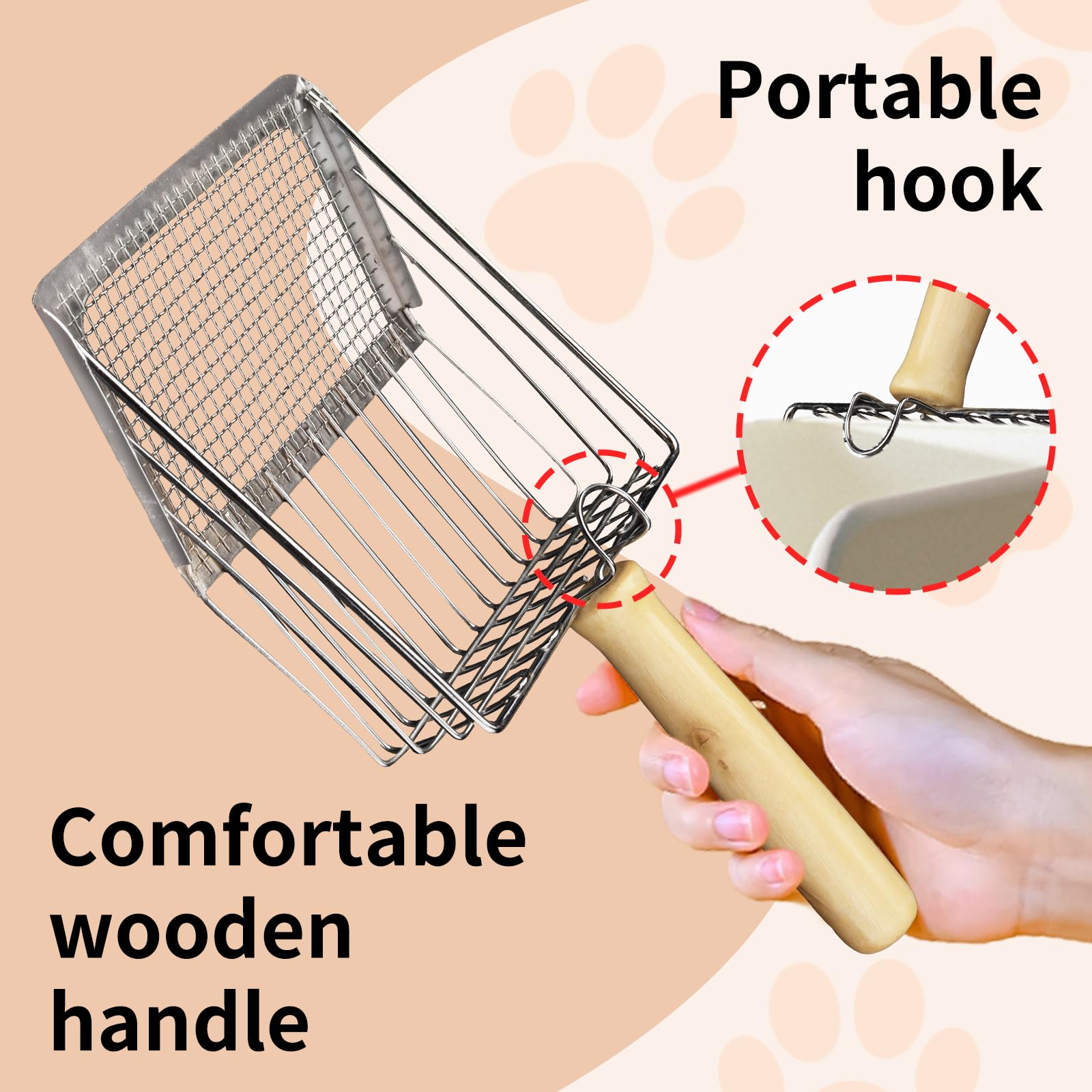 DustNIX cat litter scoop hygienic polished surface cleans fast.