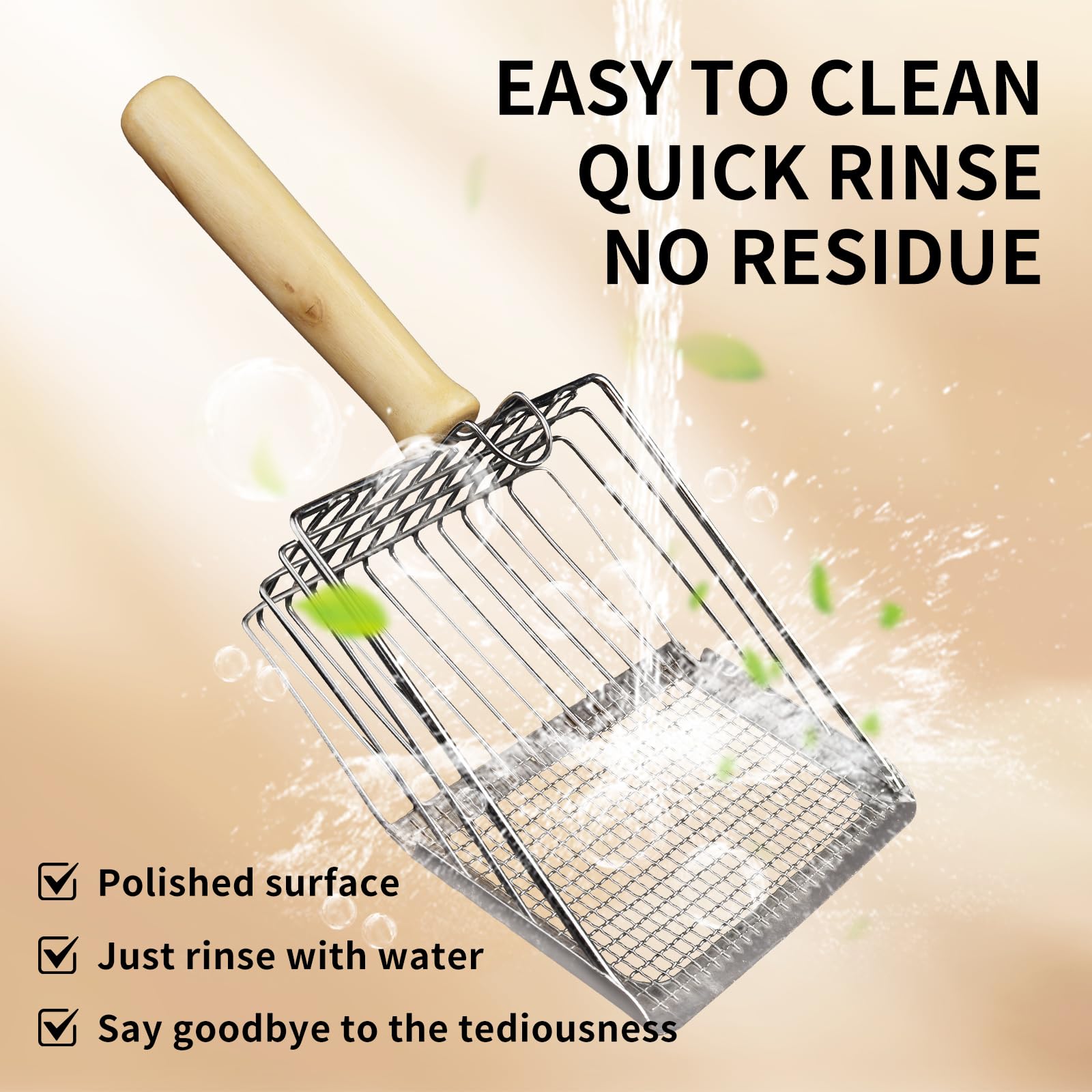 DustNIX cat litter scoop large sifting area handles big clumps comfortably.