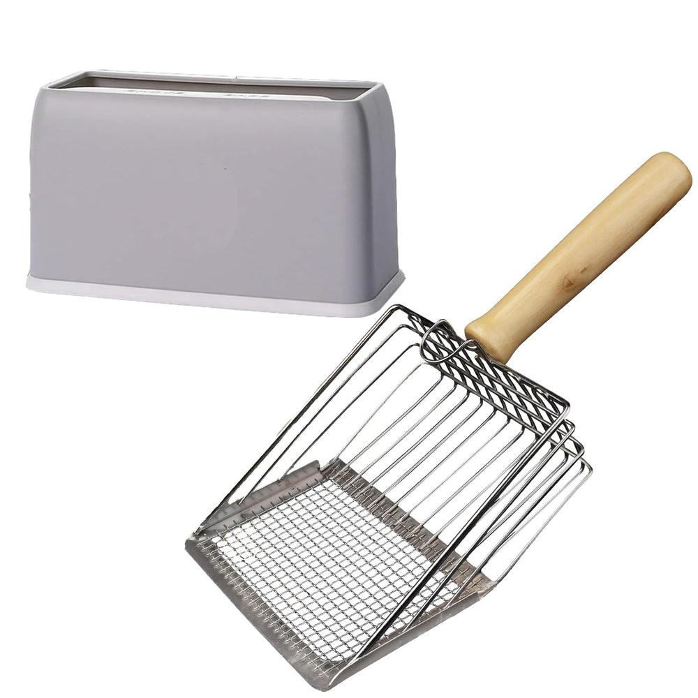DUSTNIX Cat Litter Scoop with metal sifter for durable daily cleaning.