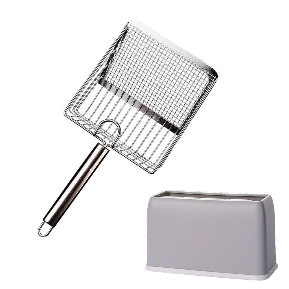 DUSTNIX cat litter scoop with metal-silvery-handle supports durable, fast cleanup.