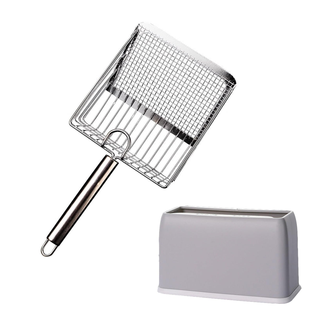 DUSTNIX cat litter scoop with metal-silvery-handle supports durable, fast cleanup.
