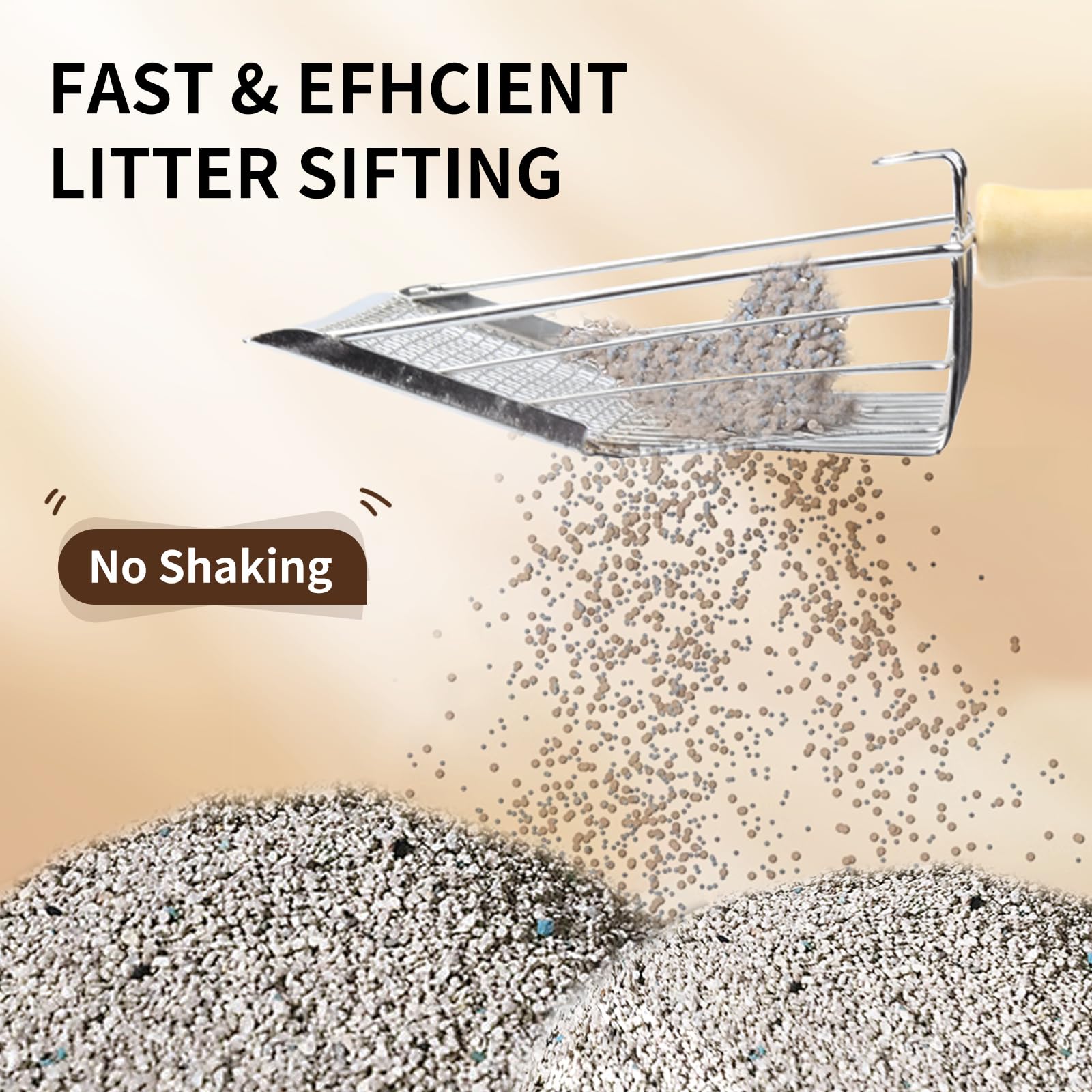 DustNIX cat litter scoop rounded edges keep scooping safe.