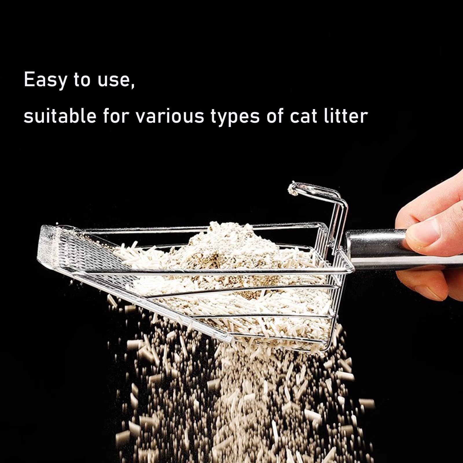 DUSTNIX cat litter scoop wide-mouth-opening enables rapid scooping.