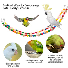 DVHEY bird cage accessory swing-wood ladder demonstrates climbing and balance exercise