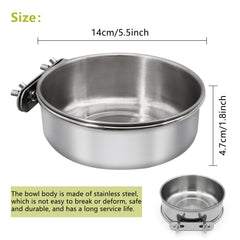 DVHEY bird cage clamp holder shown securing a parrot bowl to the bars, reducing spills.
