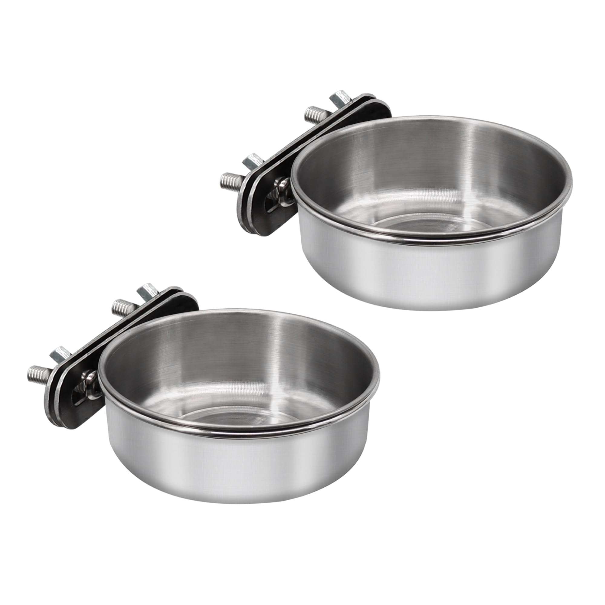 DVHEY bird feeding dish set with two stainless bowls for cages; mess-reducing design.