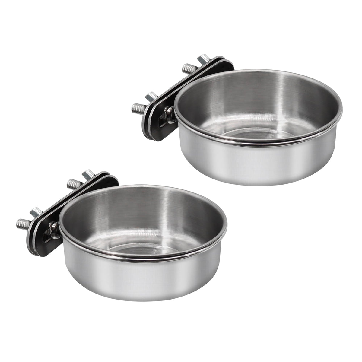 DVHEY bird feeding dish set with two stainless bowls for cages; mess-reducing design.