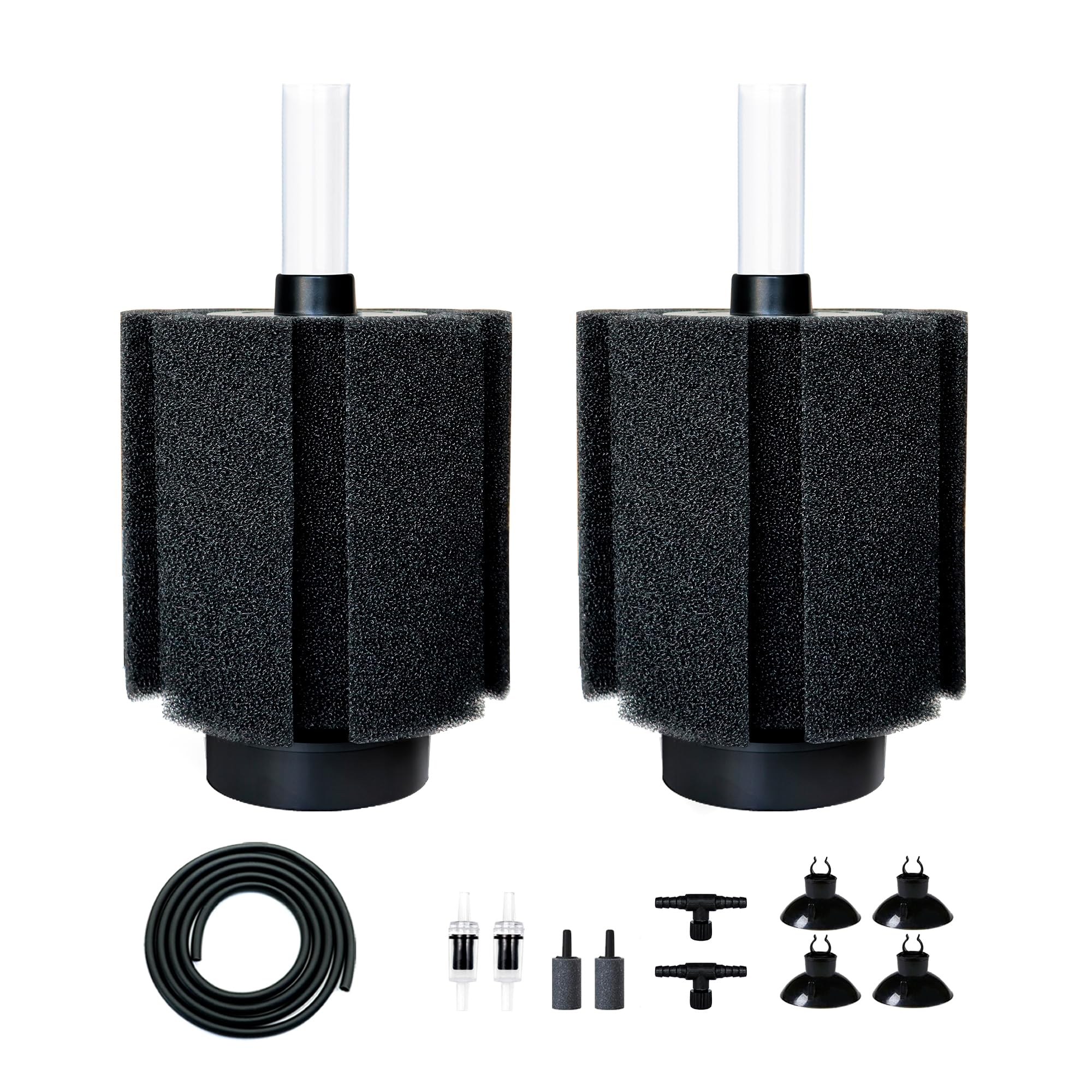DVHEY sponge filter unit provides powerful filtration for large 60-70 gallon tanks.