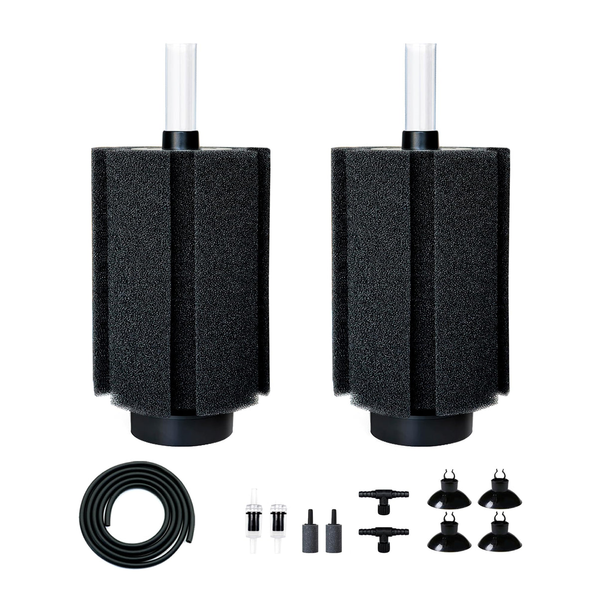 DVHEY sponge filter close-up shows ceramic media for improved tank filtration.