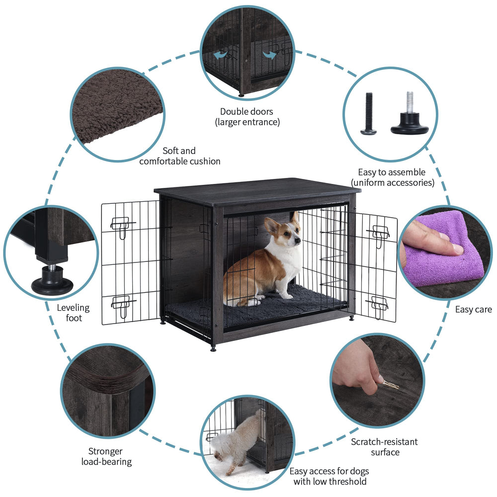Dwanton adjustable feet keep the crate stable on uneven floors.