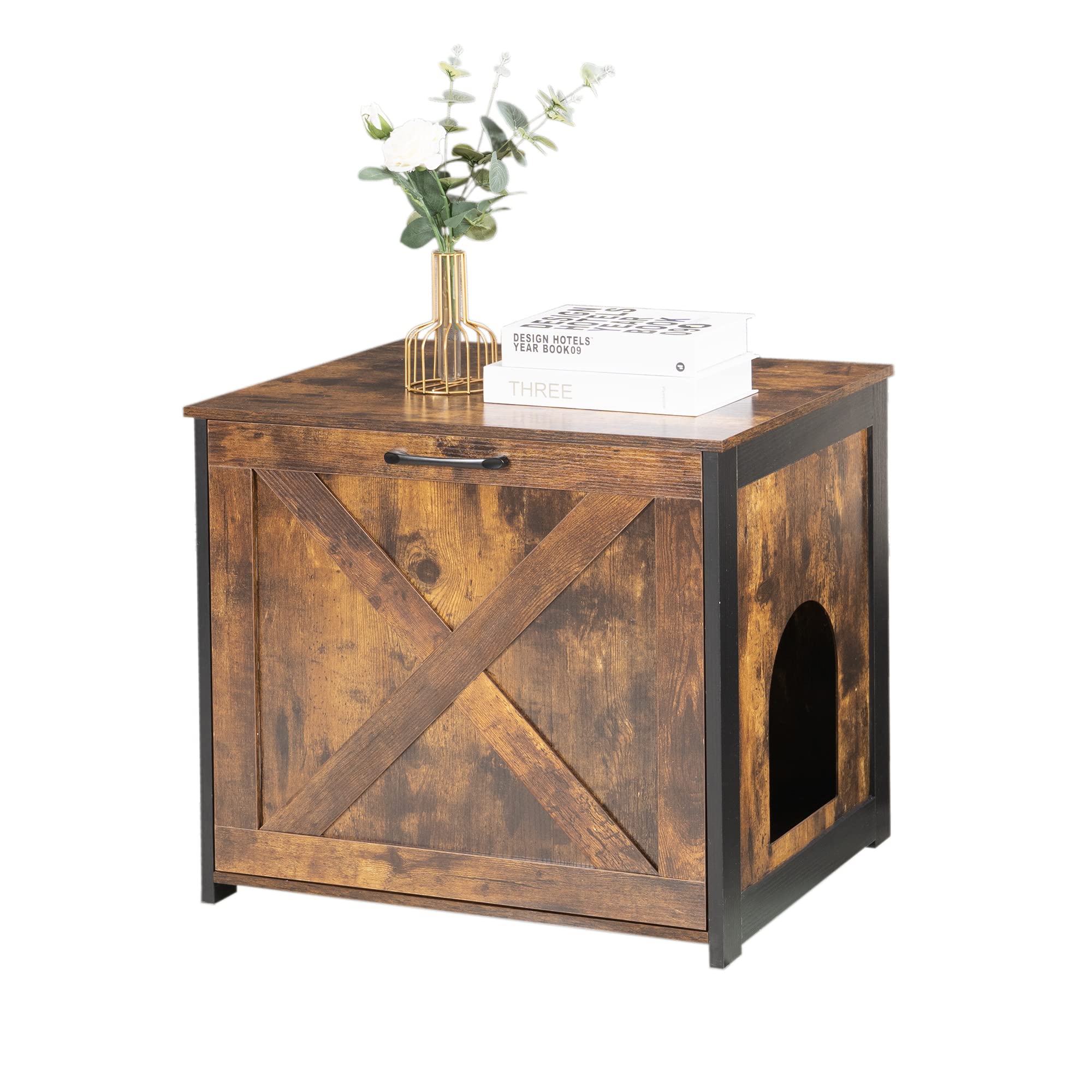 Dwanton Cat Litter Box Furniture nightstand placement beside bed