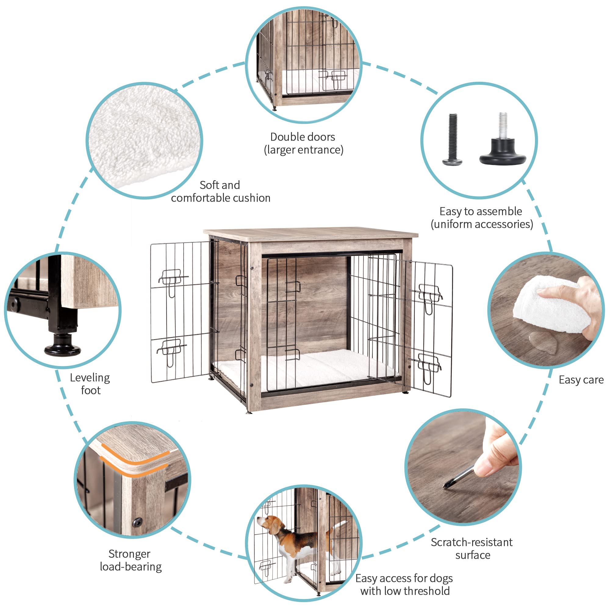 Dwanton crate with adjustable feet demonstrates stability on uneven floors