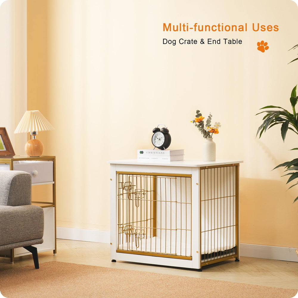 Dwanton dog crate chew-resistant construction offers durable pet furniture
