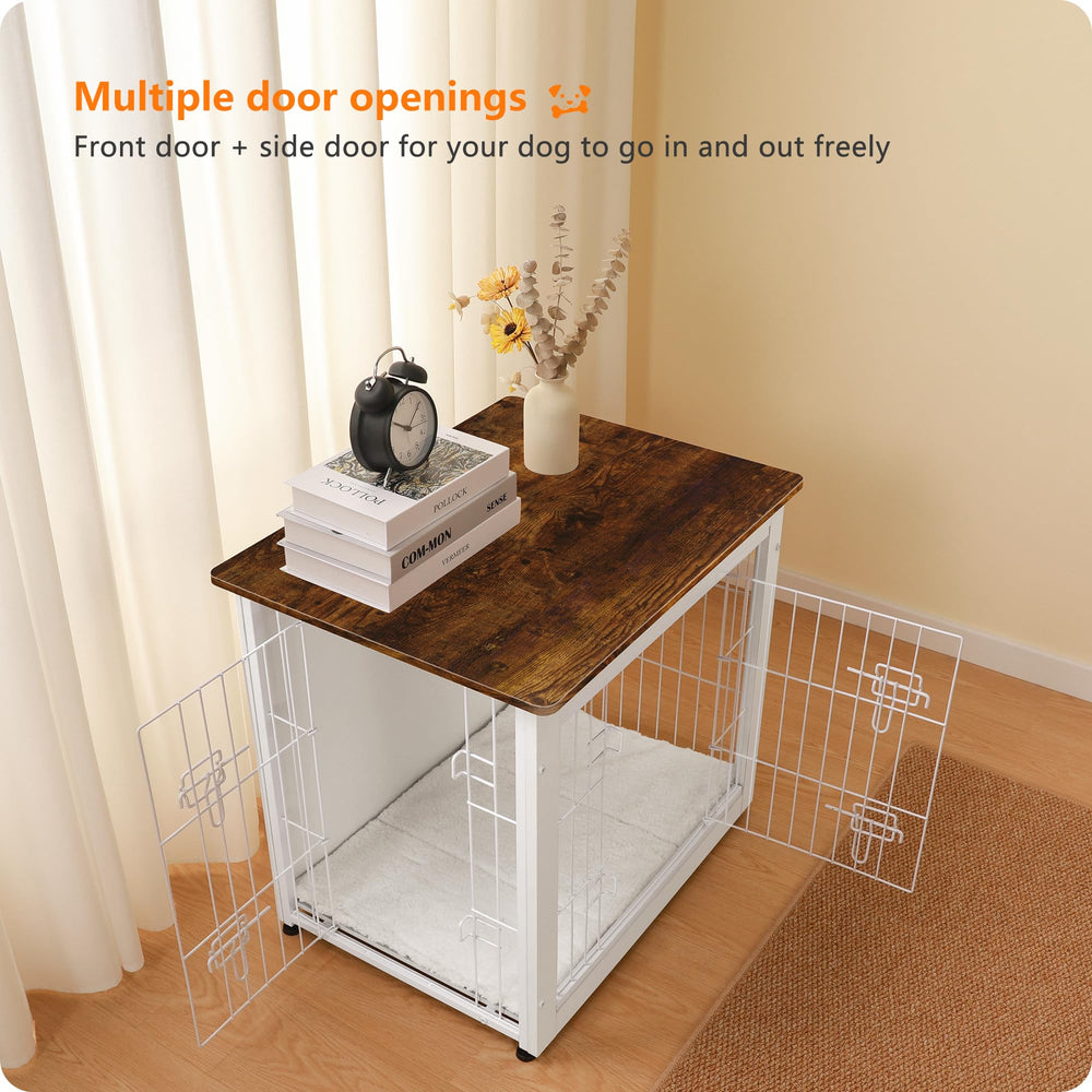 Dwanton dog crate cushion inside provides cozy rest during crate time.