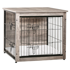 Dwanton dog crate furniture with double doors showcases sturdy wooden frame for easy access