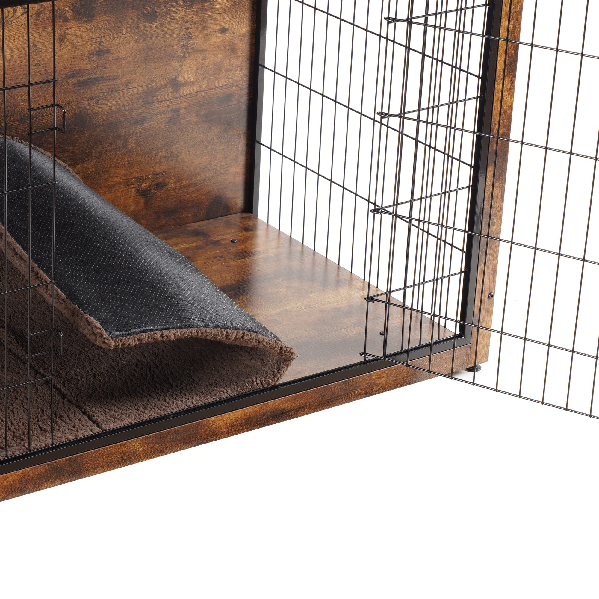 Dwanton dog crate with double doors enables easy entry and exit for pets.