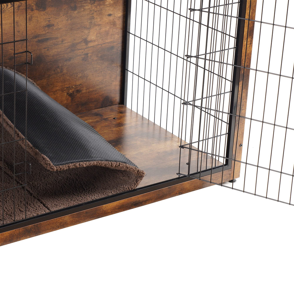 Dwanton dog crate with double doors enables easy entry and exit for pets.