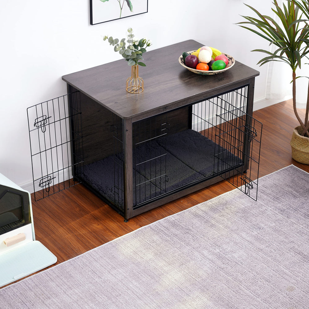 Dwanton dog crate furniture double doors design for easy access and cleaning.
