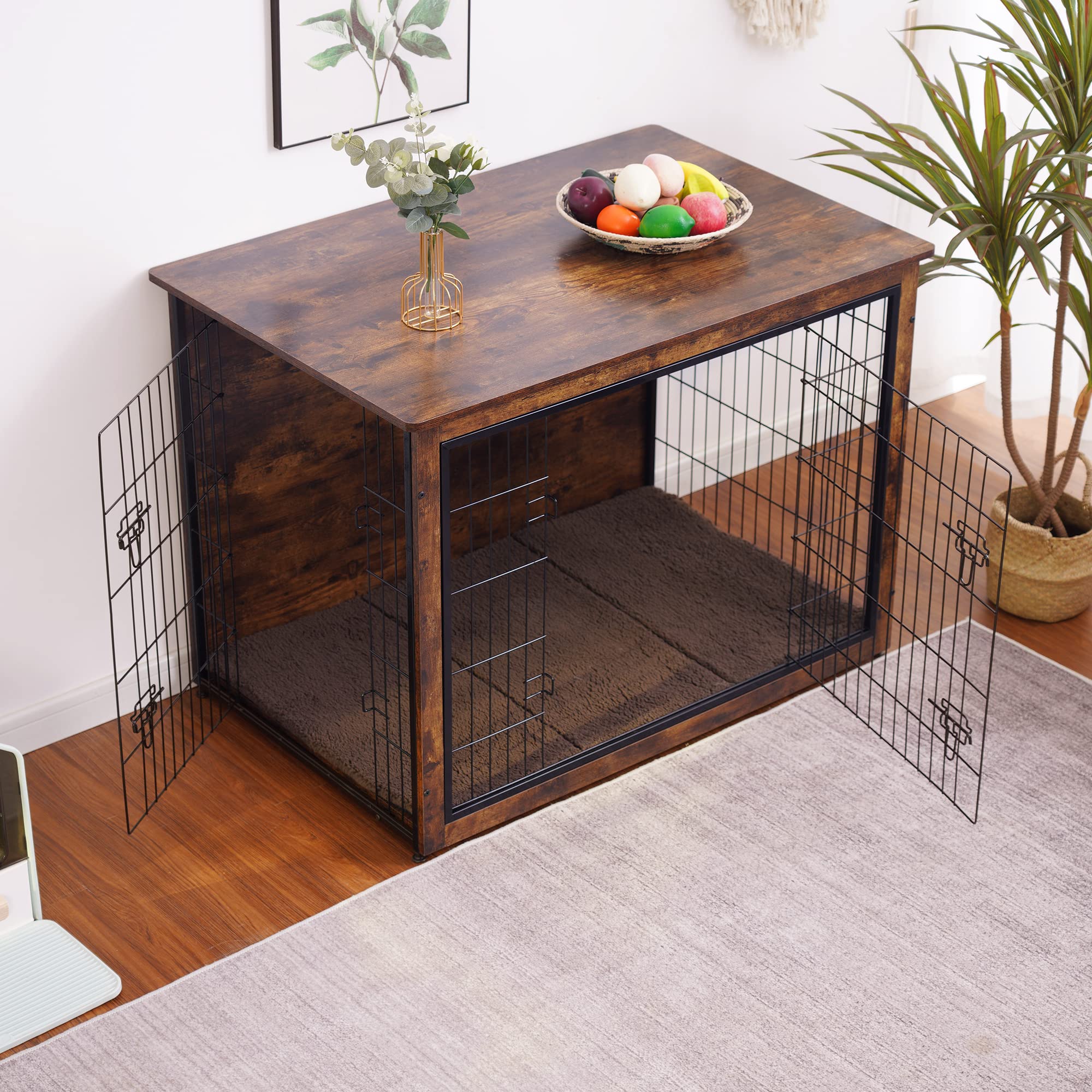 Dwanton crate side-table top showcases extra surface for plants and decor.