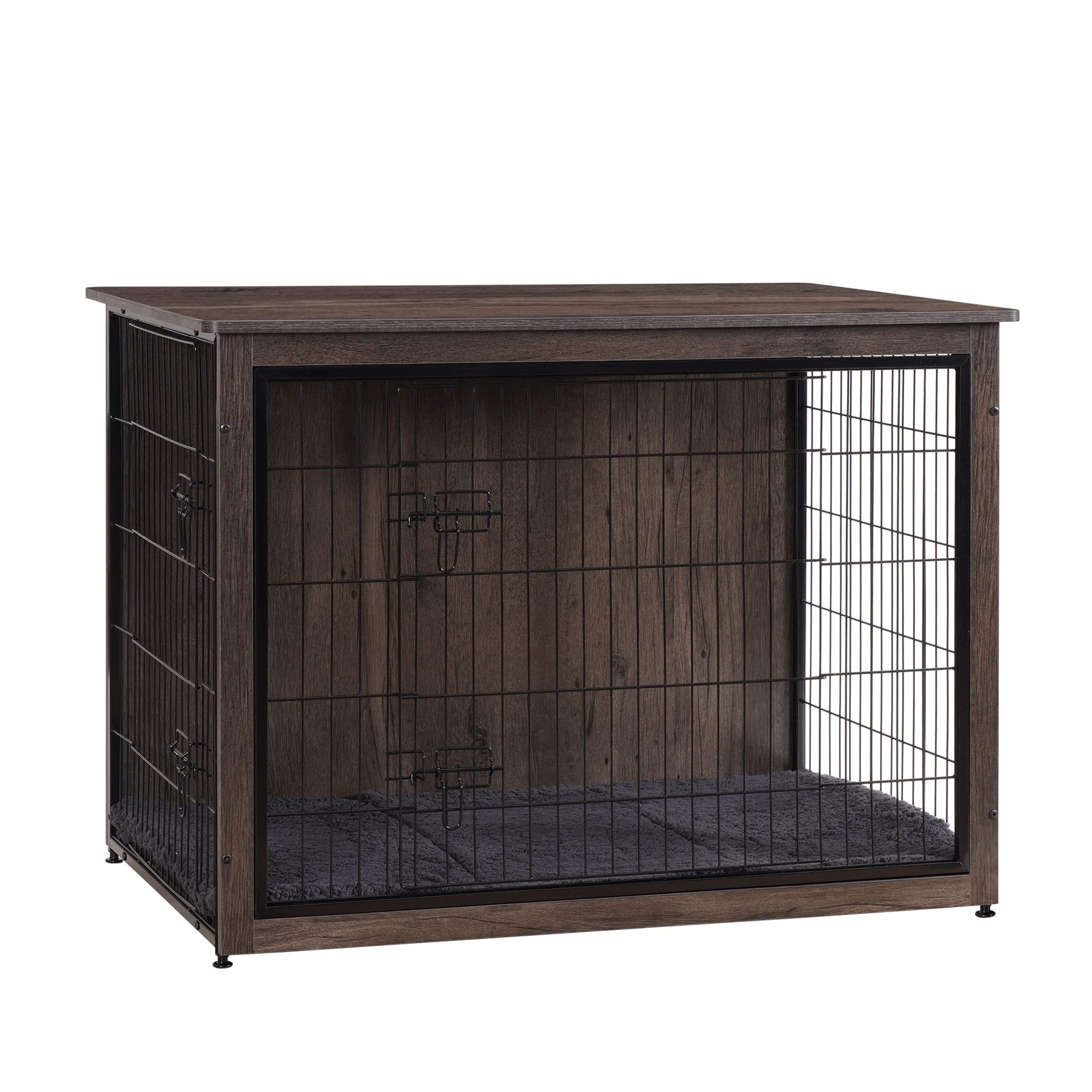 Dwanton dog crate furniture side table with double doors provides easy access and compact display space.