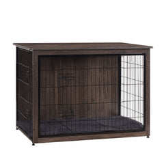 Dwanton dog crate furniture side table with double doors provides easy access and compact display space.
