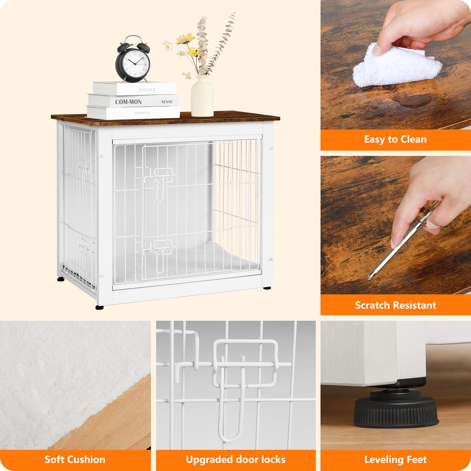 Dwanton dog crate wire construction emphasizes durability and pet safety.